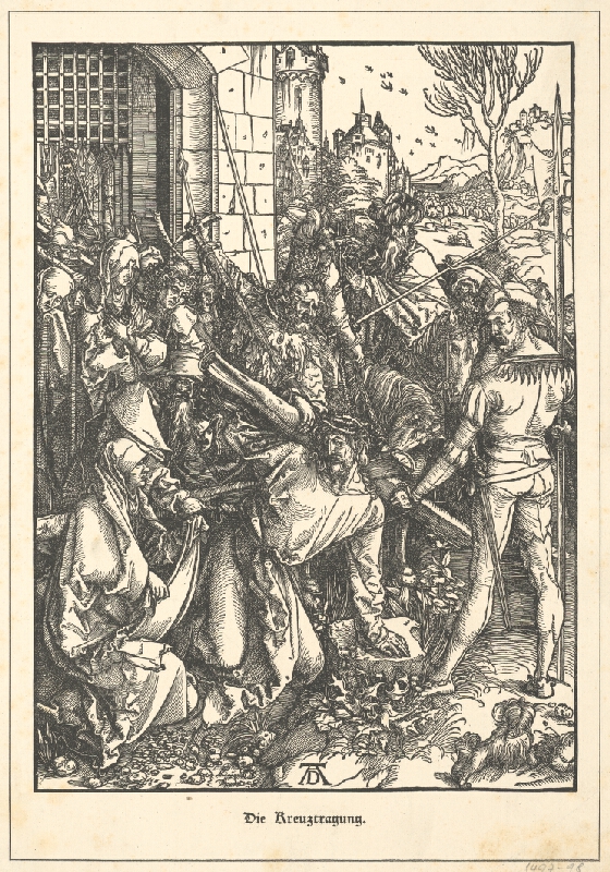 Albrecht Dürer – Nesenie kríža (5) a Ukladanie Krista do hrobu 