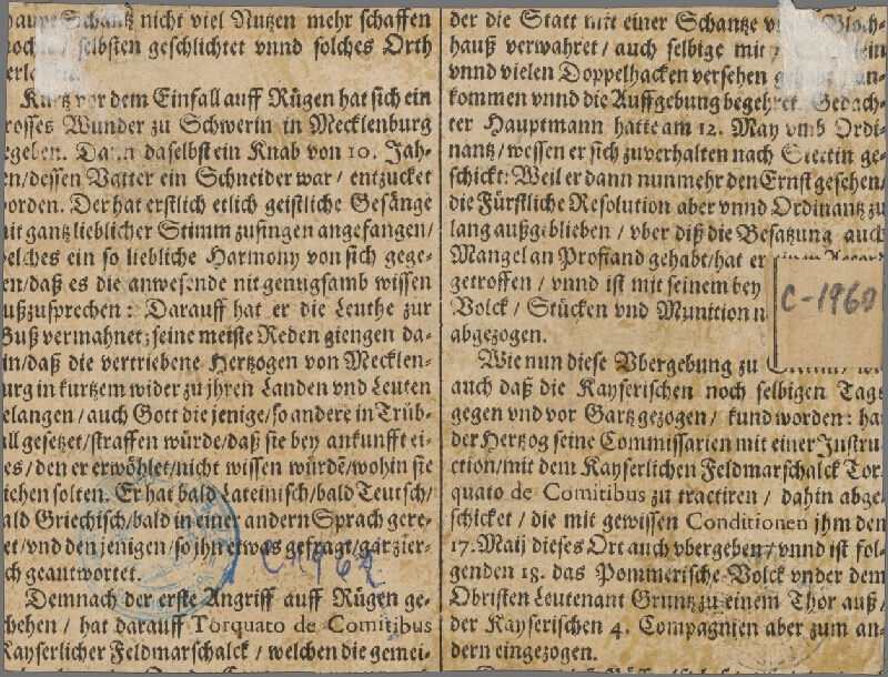 Stredoeurópsky grafik zo 17. storočia – Útok na ostrov Rügen 