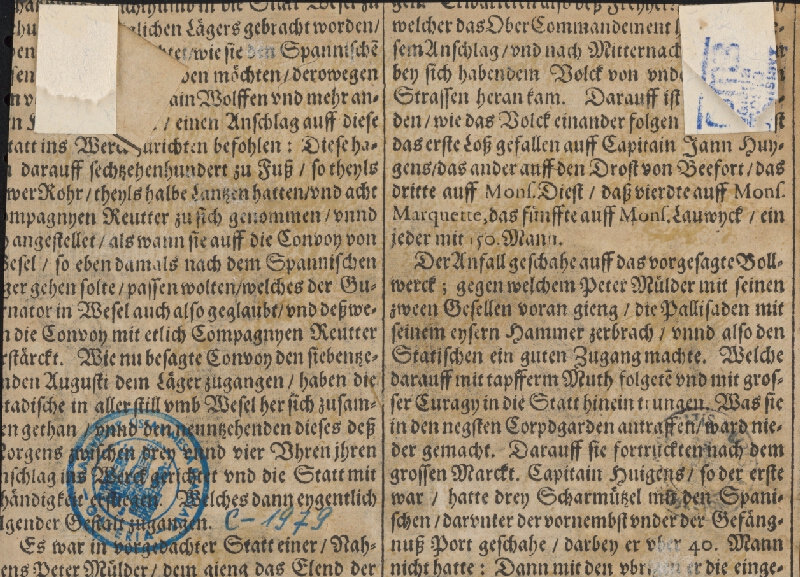 H. von Dieden – Útok Jána Reolcera na palisádach vo Wesele 