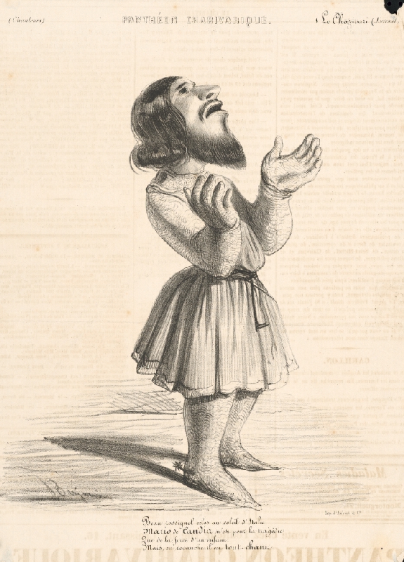 Francúzsky grafik z polovice 19. storočia – Karikatúra speváka 