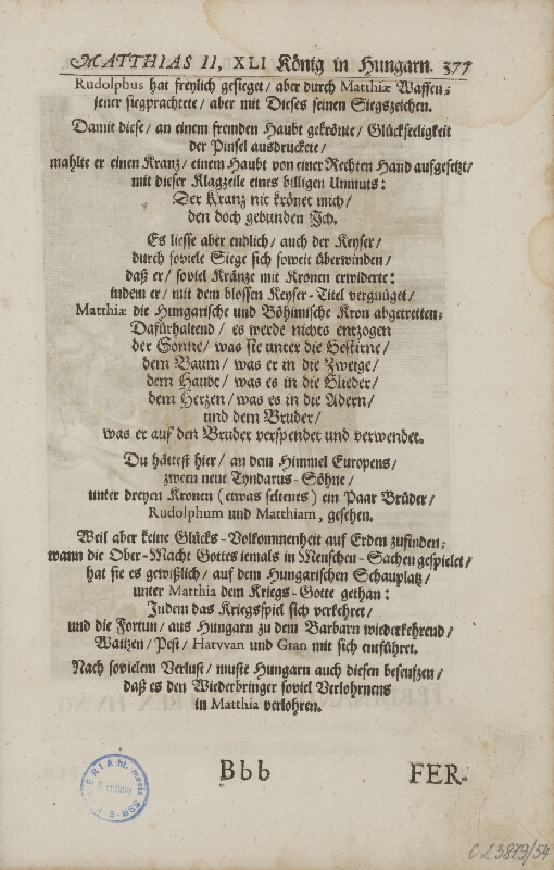 Stredoeurópsky grafik zo 17. storočia – Portrét Ferdinanda II. Habsburského 