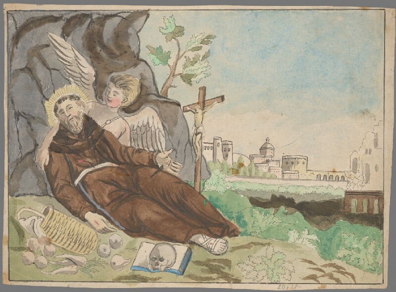Stredoeurópsky grafik z 18. storočia – Smrť sv. Františka 