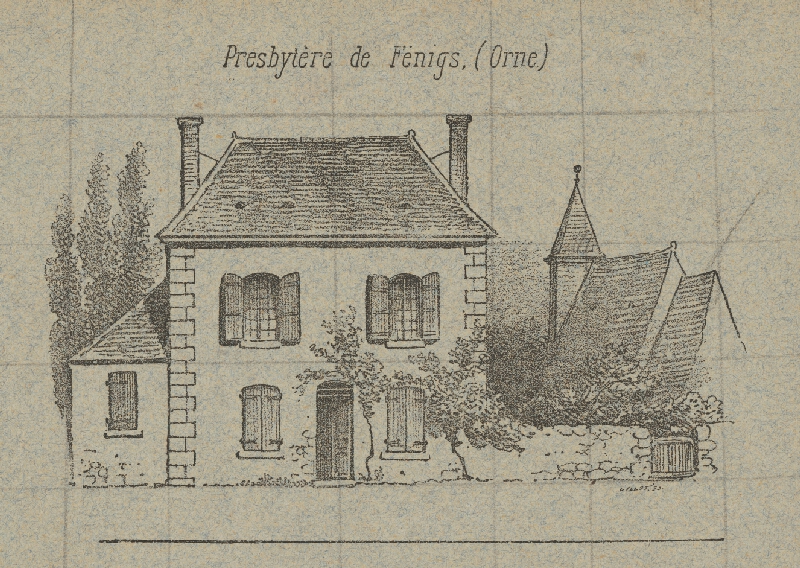 Stredoeurópsky grafik z 19. storočia – Pohľad na dom a zrúcaniny chrámu v Beghé 