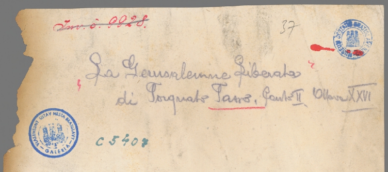 Innocente Migliavacca, Francesco Sabatelli – Sofronia pred Aladinom 