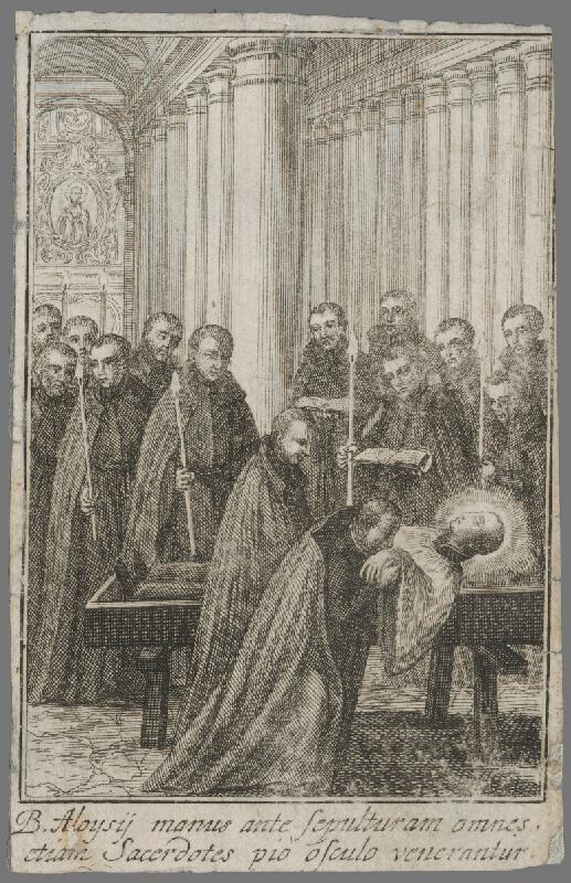 Stredoeurópsky grafik z 19. storočia – Pohreb Sv.Alojza 
