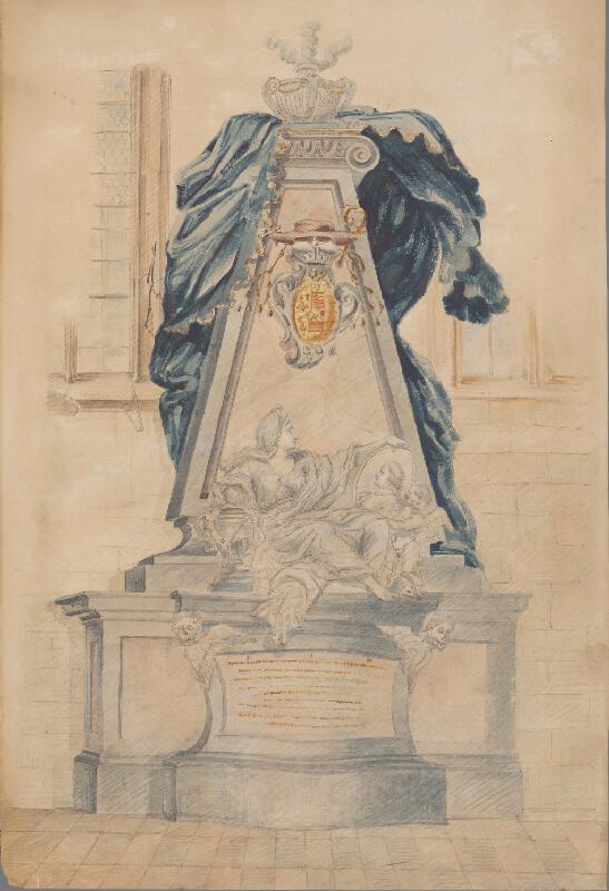 Stredoeurópsky grafik z 18. storočia – Návrh na náhrobok Kristiana Augusta 