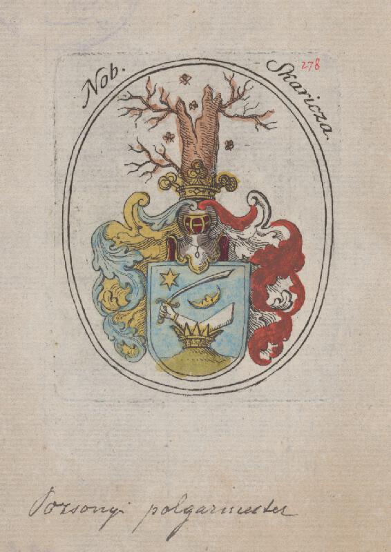 Stredoeurópsky grafik z 1. polovice 18. storočia – Erb Gabriela Skariczu richtára Bratislavy 