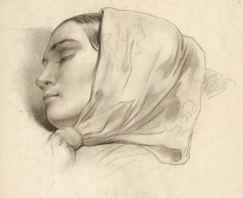Stredoeurópsky grafik z prelomu 19. - 20. storočia – Ženská hlava 