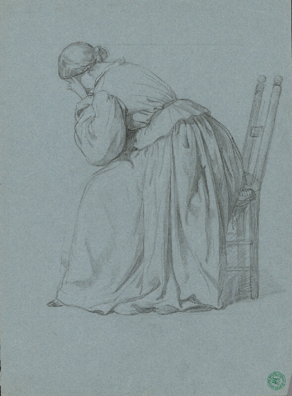 Stredoeurópsky grafik z 19. storočia – Sediaca žena 