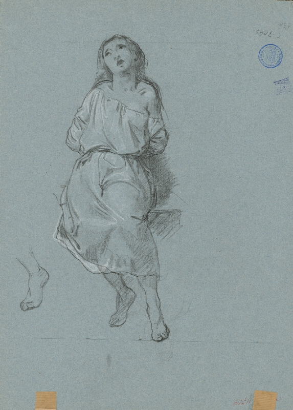 Stredoeurópsky grafik z 19. storočia – Sediaca žena 