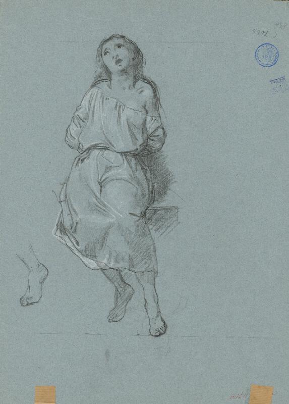 Stredoeurópsky grafik z 19. storočia – Sediaca žena 