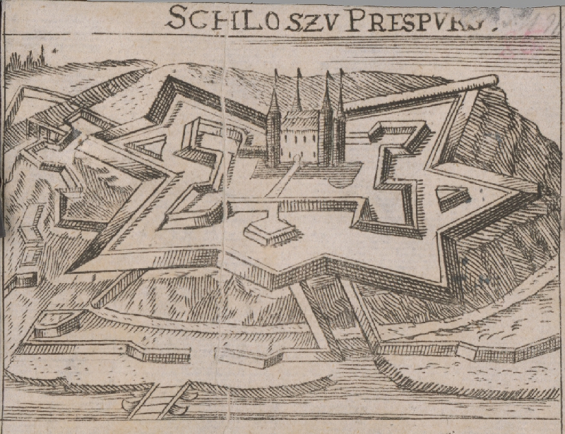 Stredoeurópsky grafik zo 17. storočia – Opevnenie Bratislavského hradu 