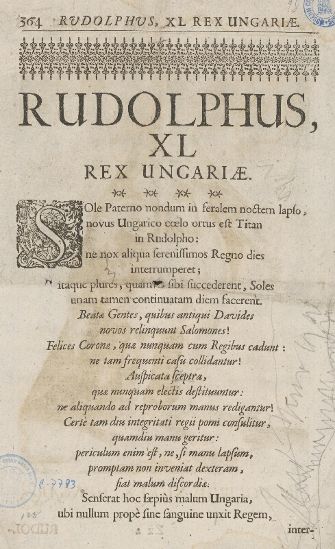 Stredoeurópsky grafik z 18. storočia – Portrét Rudolfa II. 