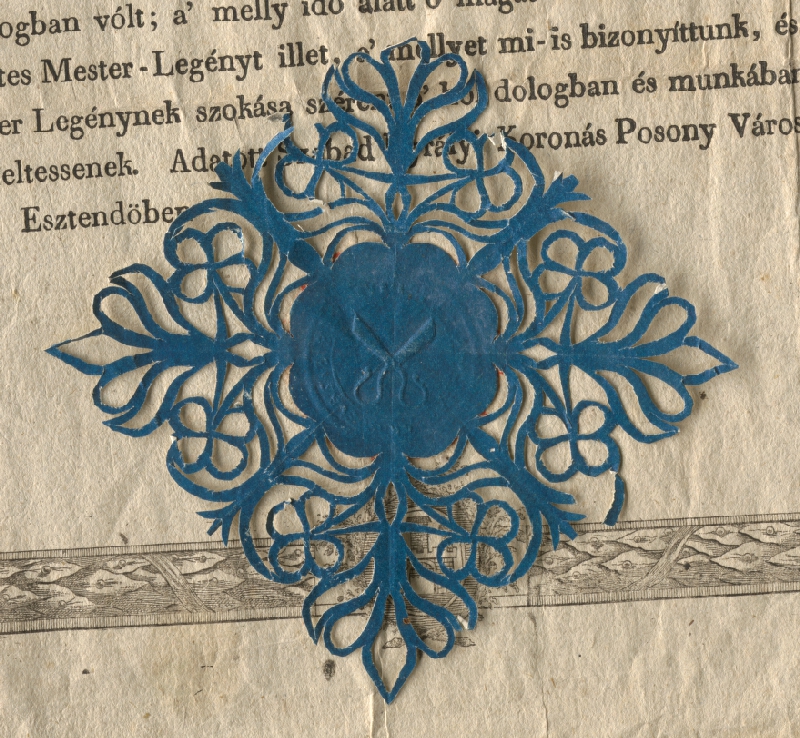 Stredoeurópsky grafik z 19. storočia – Cechový list bratislavských krajčírov 