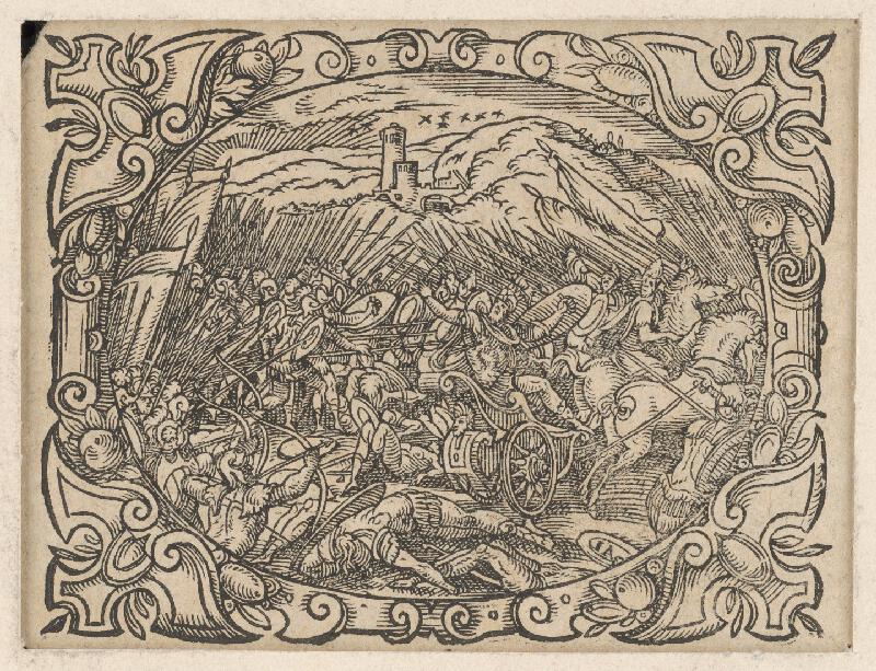 Stredoeurópsky grafik z 2. polovice 17. storočia – Filištínci na bojovom poli 