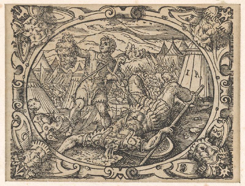 Stredoeurópsky grafik z 2. polovice 17. storočia – Dávid a Goliáš 