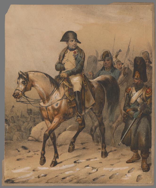 Stredoeurópsky grafik z 19. storočia – Napoleon na koni 