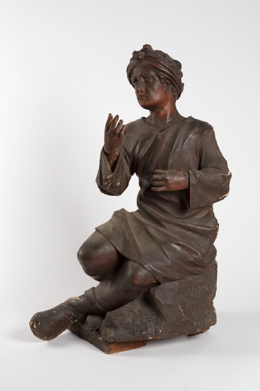 Slovenský rezbár z prelomu 19. - 20. storočia – Sediaci muž v turbane 