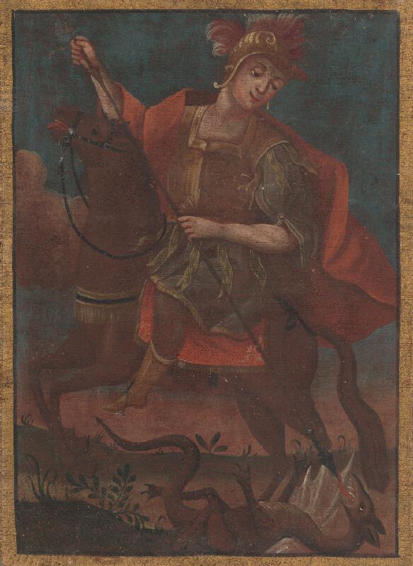 Stredoeurópsky maliar z 1. polovice 18. storočia – Archanjel Michal poráža diabla, Svätý Juraj zabíja draka 