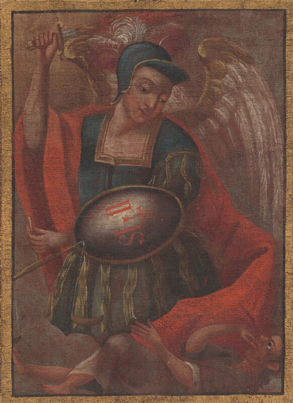 Stredoeurópsky maliar z 1. polovice 18. storočia – Archanjel Michal poráža diabla, Svätý Juraj zabíja draka 