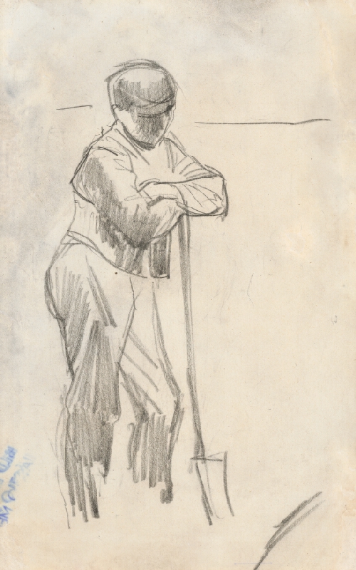 Ladislav Mednyánszky – Štúdia mladého záhradníka s lopatou 