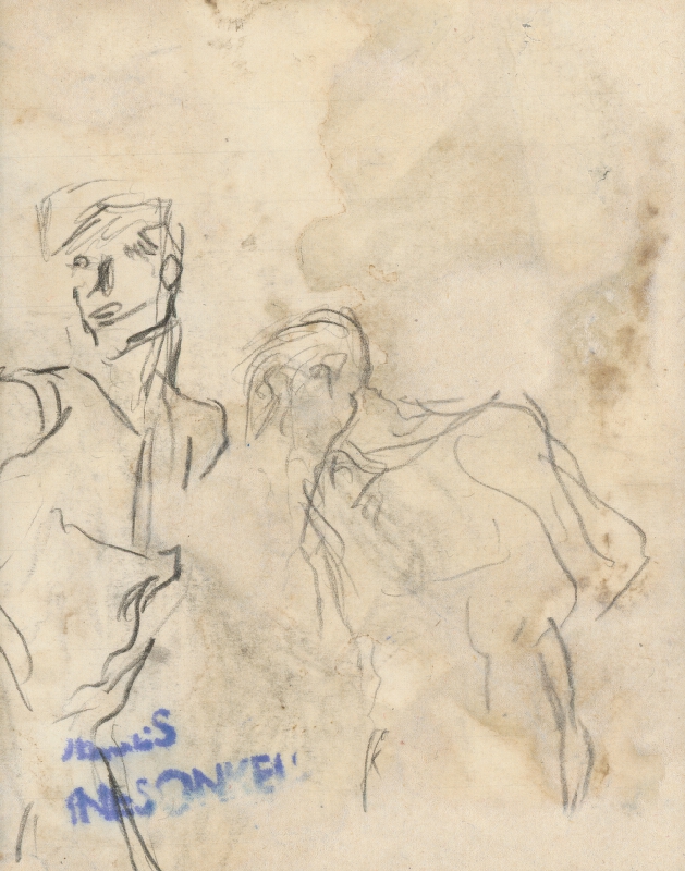 Ladislav Mednyánszky – Štúdia muža s rukami za chrbátom 