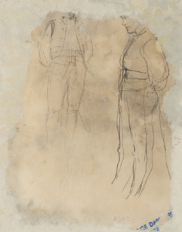 Ladislav Mednyánszky – Štúdia ležiaceho muža a hláv 