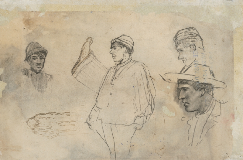 Ladislav Mednyánszky – Štúdia postavy, hláv a nohy 