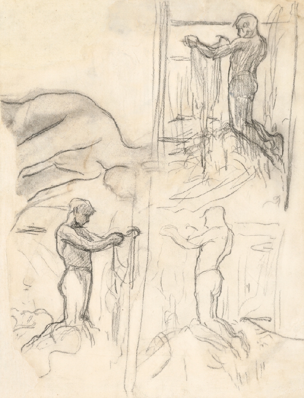 Ladislav Mednyánszky – Štúdia kľačiaceho 