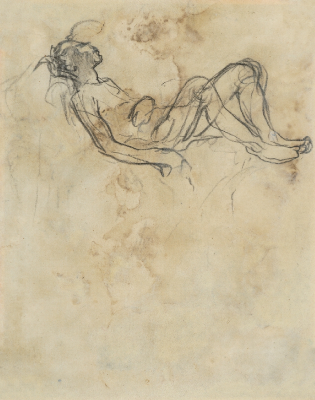 Ladislav Mednyánszky – Štúdia sediaceho opretého o múr 