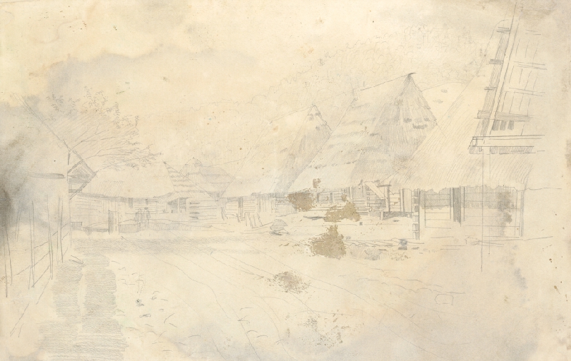 Ladislav Mednyánszky – Dedinské chalupy 