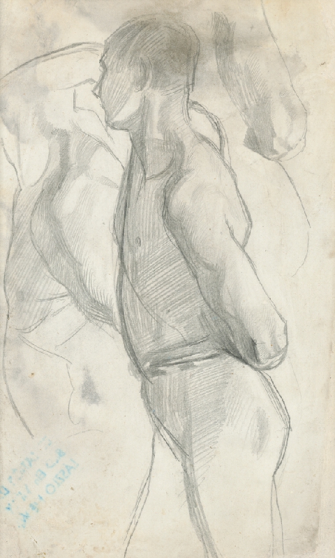 Ladislav Mednyánszky – Štúdia postavy s rukami za chrbátom 