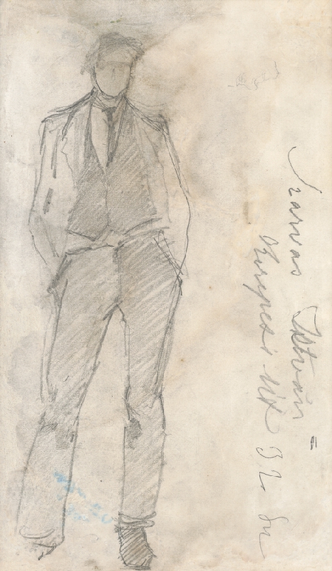 Ladislav Mednyánszky – Štúdia stojaceho muža 