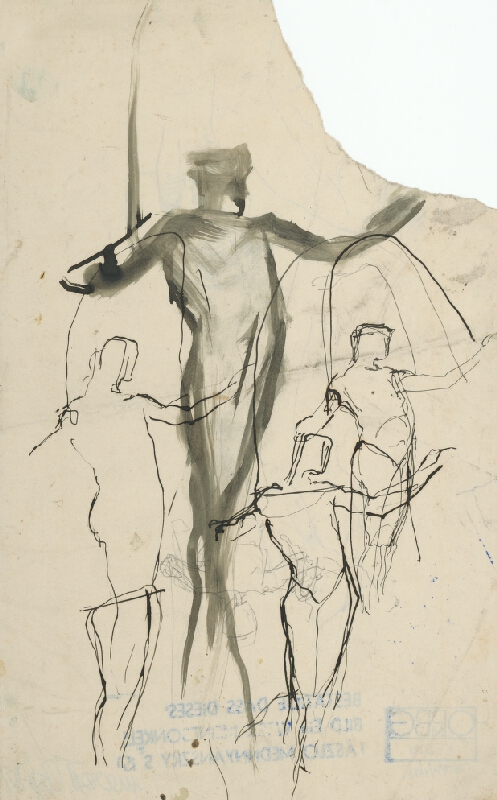 Ladislav Mednyánszky – Štúdia cvičiaceho muža 