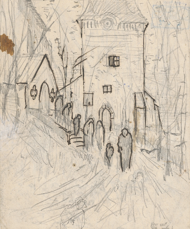 Ladislav Mednyánszky – Pred kostolom 