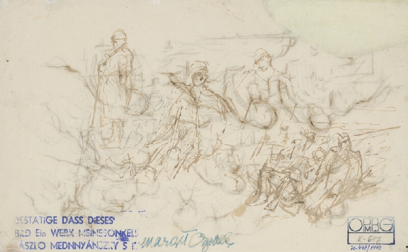 Ladislav Mednyánszky – Štúdia klaňajúcich sa 