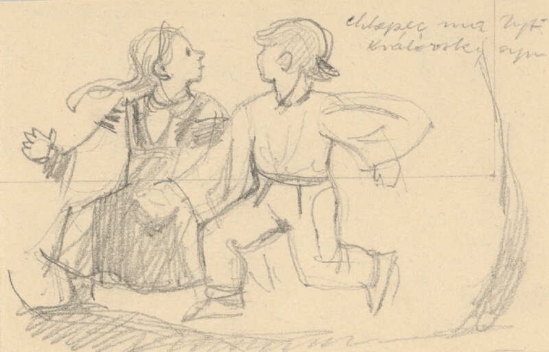 Emil Makovický – Bežiaci chlapec s dievčaťom 