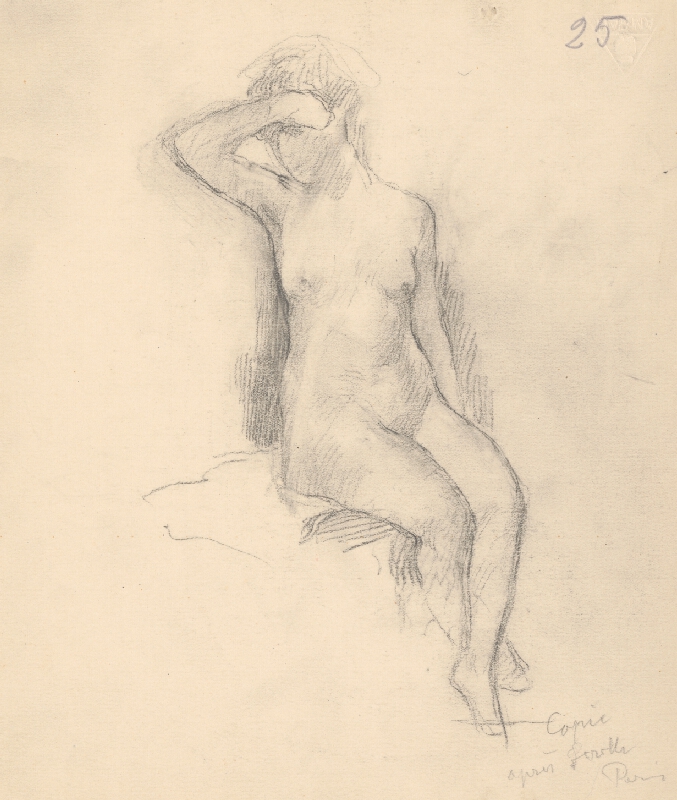 Andor Borúth – Kresba - ženský akt 