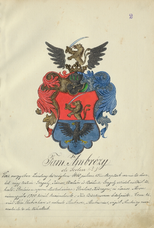 Adolf Medzihradský – Erb rodiny Ambrózyovcov 