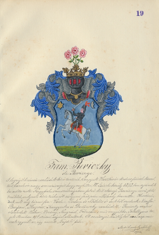 Adolf Medzihradský – Erb rodiny Revickej 