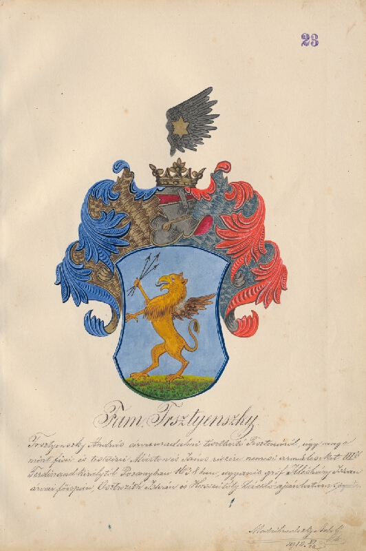 Adolf Medzihradský – Erb rodiny Trstenskej 