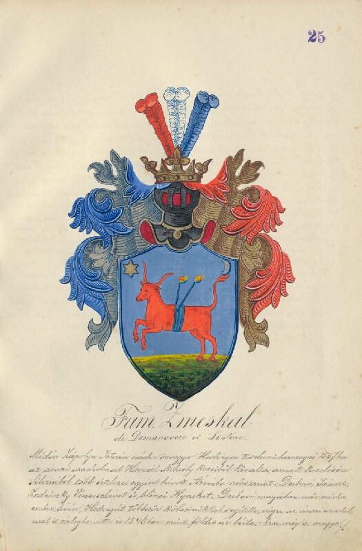 Adolf Medzihradský – Erb rodiny Zmeškalovej 