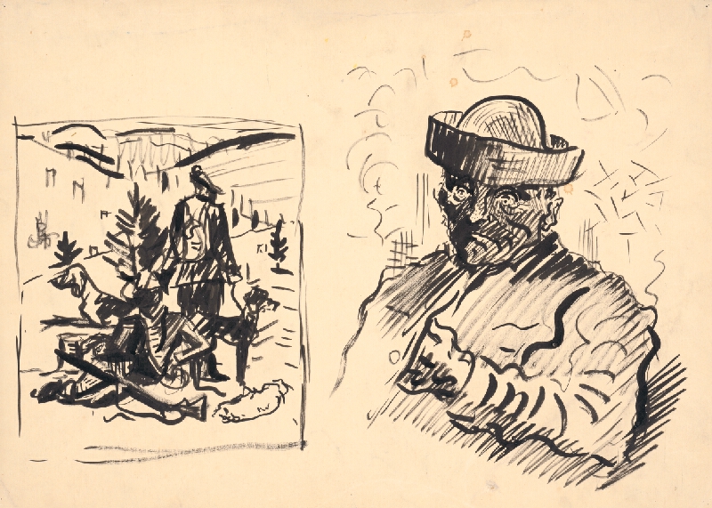 Arnold Peter Weisz-Kubínčan – Muž v klobúku a poľovníci 