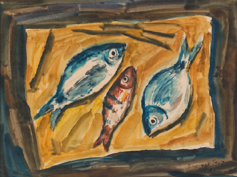 Ernest Zmeták – Zátišie s rybami 