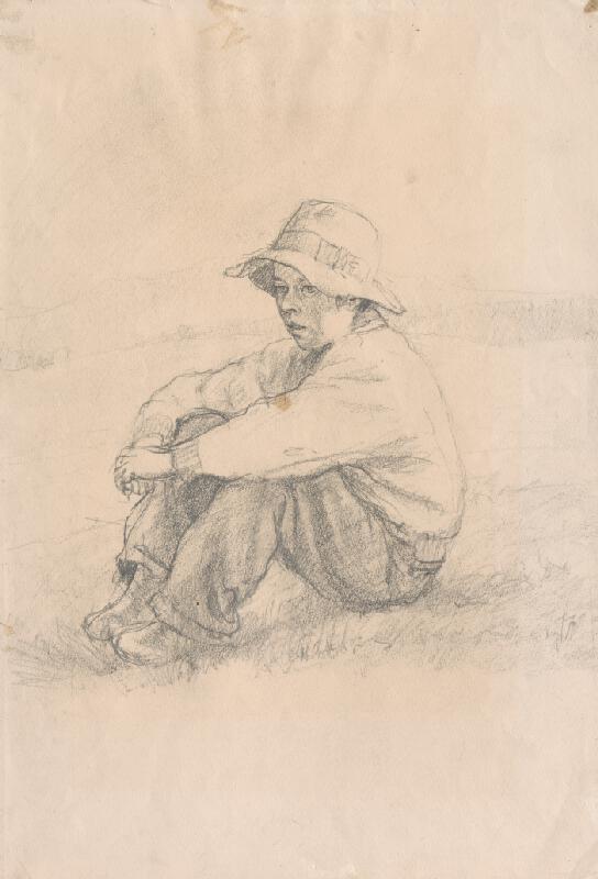 Ignác Kolčák – Chlapec sediaci na lúke 