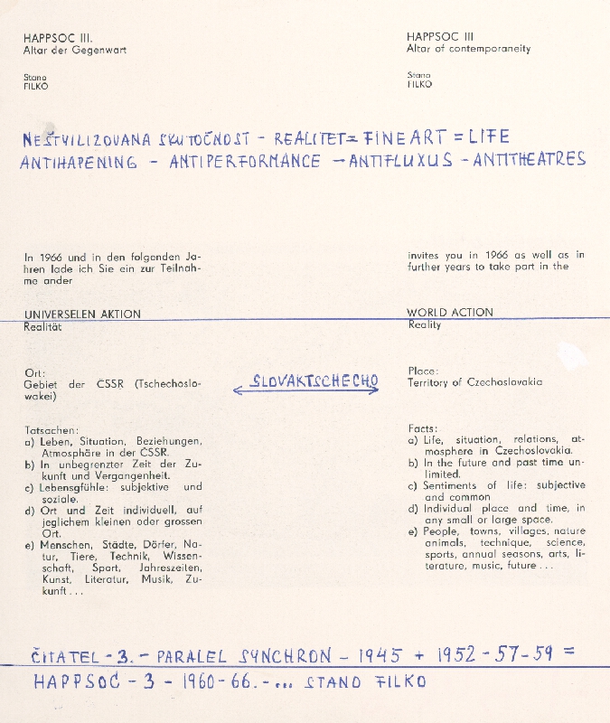 Stanislav Filko – HAPPSOC – 3. – 1960-66 – ... STANO FILKO (časť názvu) 