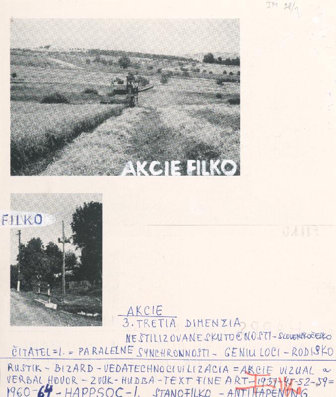 Stanislav Filko – 1960-64 – HAPPSOC – I. STANO FILKO – ANTIHAPPENING / EGO – HAPPSOC – AKCIE (časť názvu) 