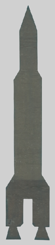 Stanislav Filko – Bez uvedenia názvu (šablóna rakety pre Mapy sveta a Európy)   