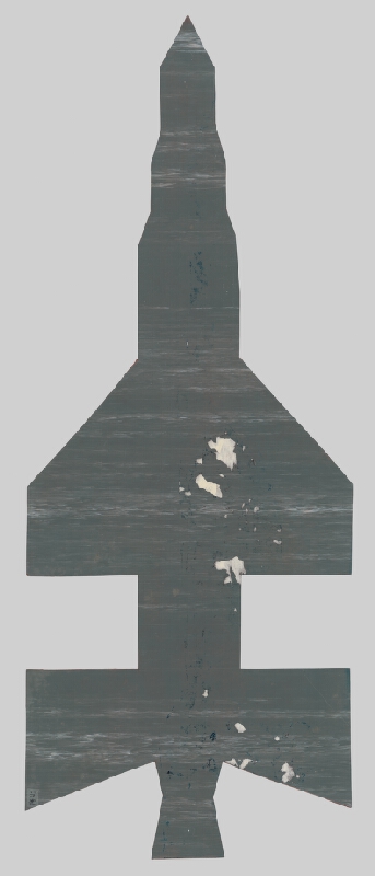 Stanislav Filko – Bez uvedenia názvu (šablóna rakety pre Mapy sveta a Európy)   