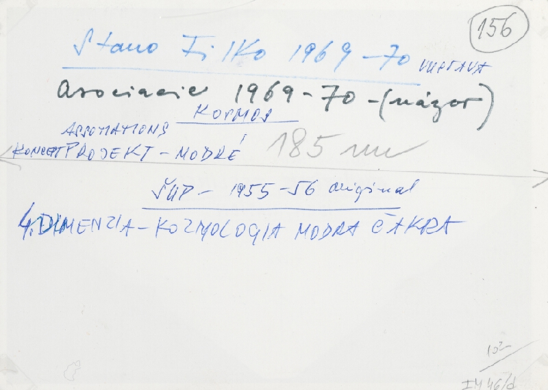 Stanislav Filko – Asociacie 1969-70 – KOSMOS – ASSOTIATIONS – KONCEPT PROJEKT – MODRÉ   